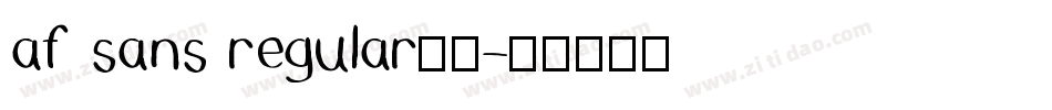 af sans regular亮体字体转换
